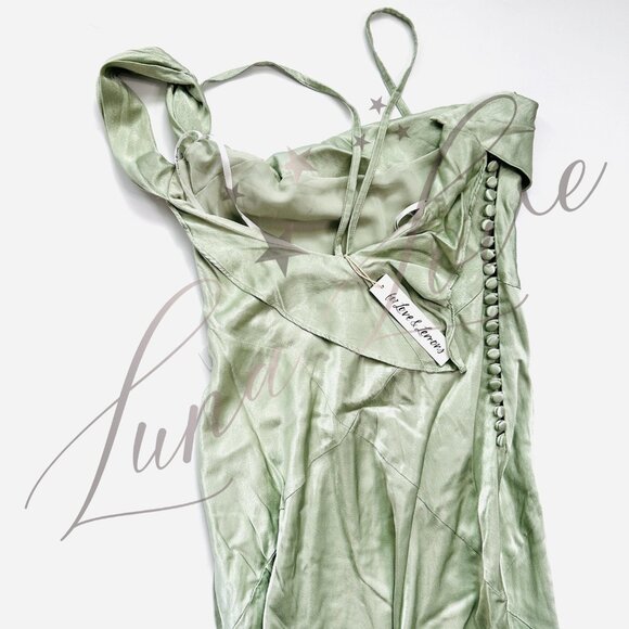 FOR LOVE & LEMONS Jewel Maxi Dress In Sage (size M) NWT - Picture 11 of 15